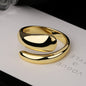Silver Glossy Water Drop Ring