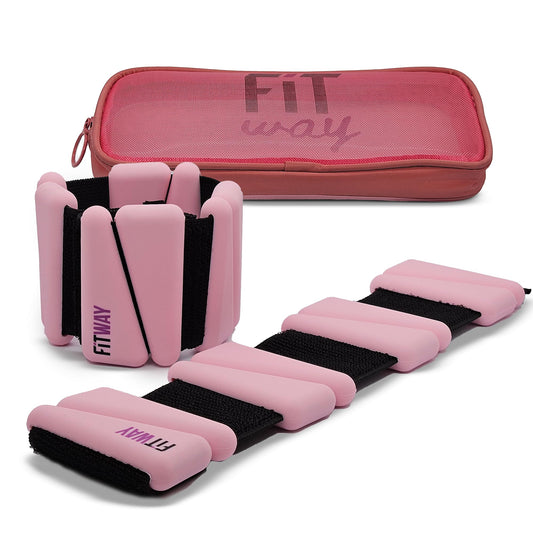 FITWAY Adjustable Silicone Ankle Weights 2 LB Pink