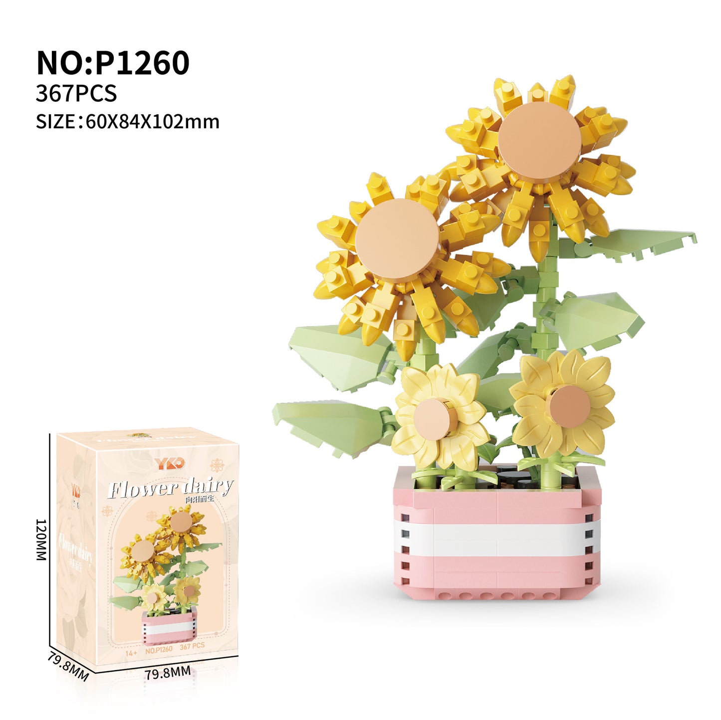 Eternal Flower Bouquet Sunflower Building Block Set