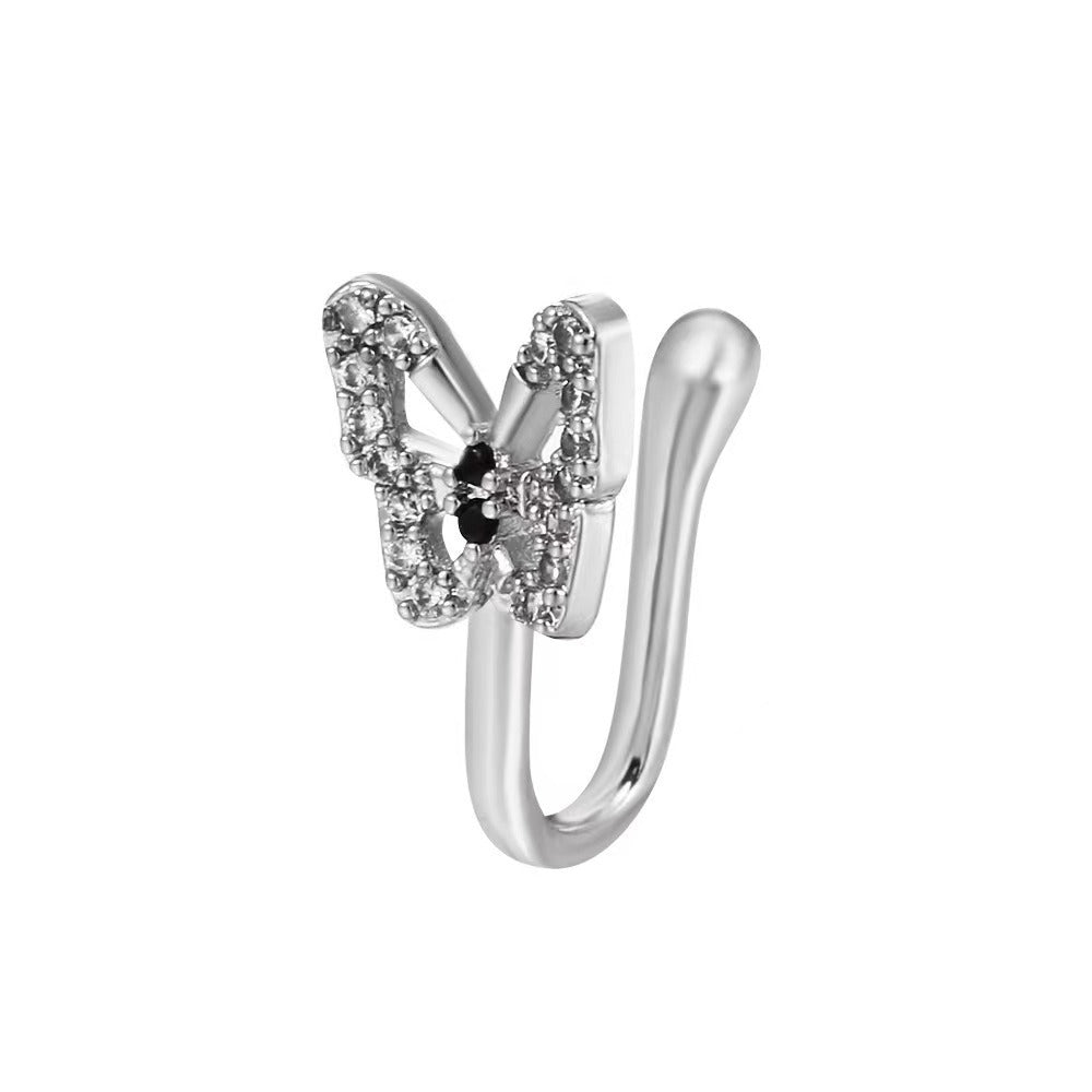 U-Shaped Butterfly Nose Ring