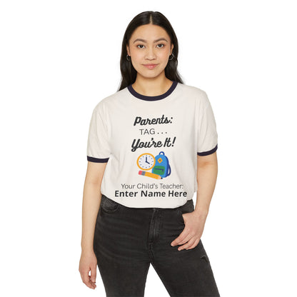 Teacher Unisex Cotton Ringer T-Shirt