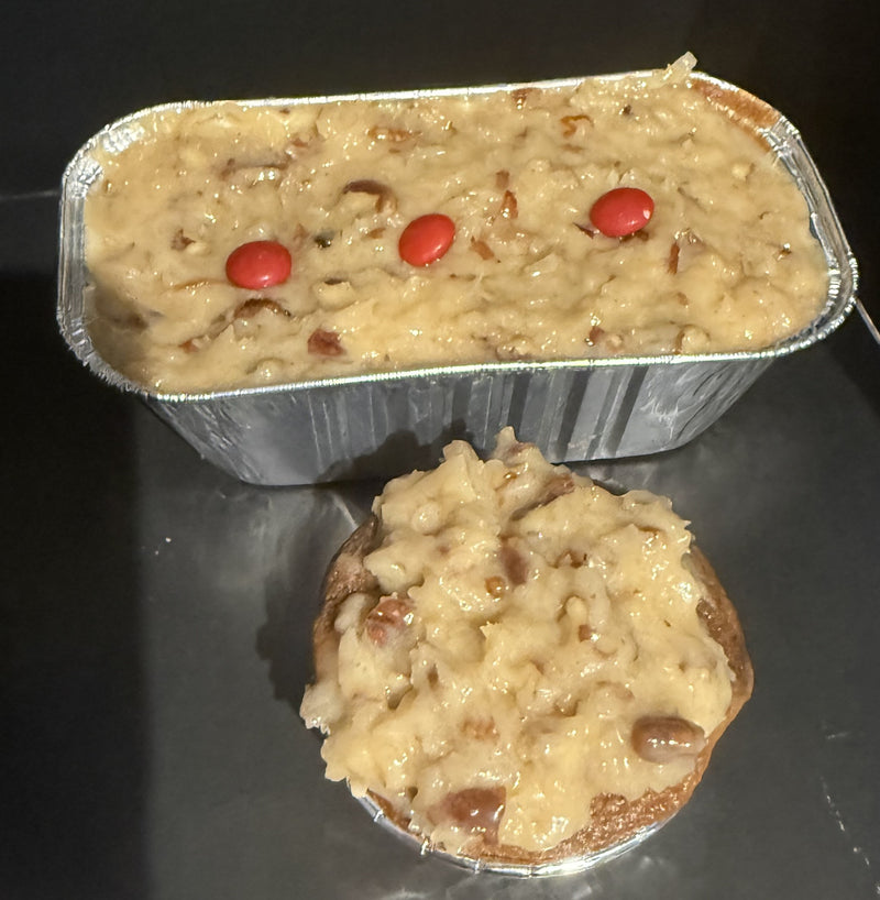Mini Loaf German Chocolate cake with coconut pecan frosting