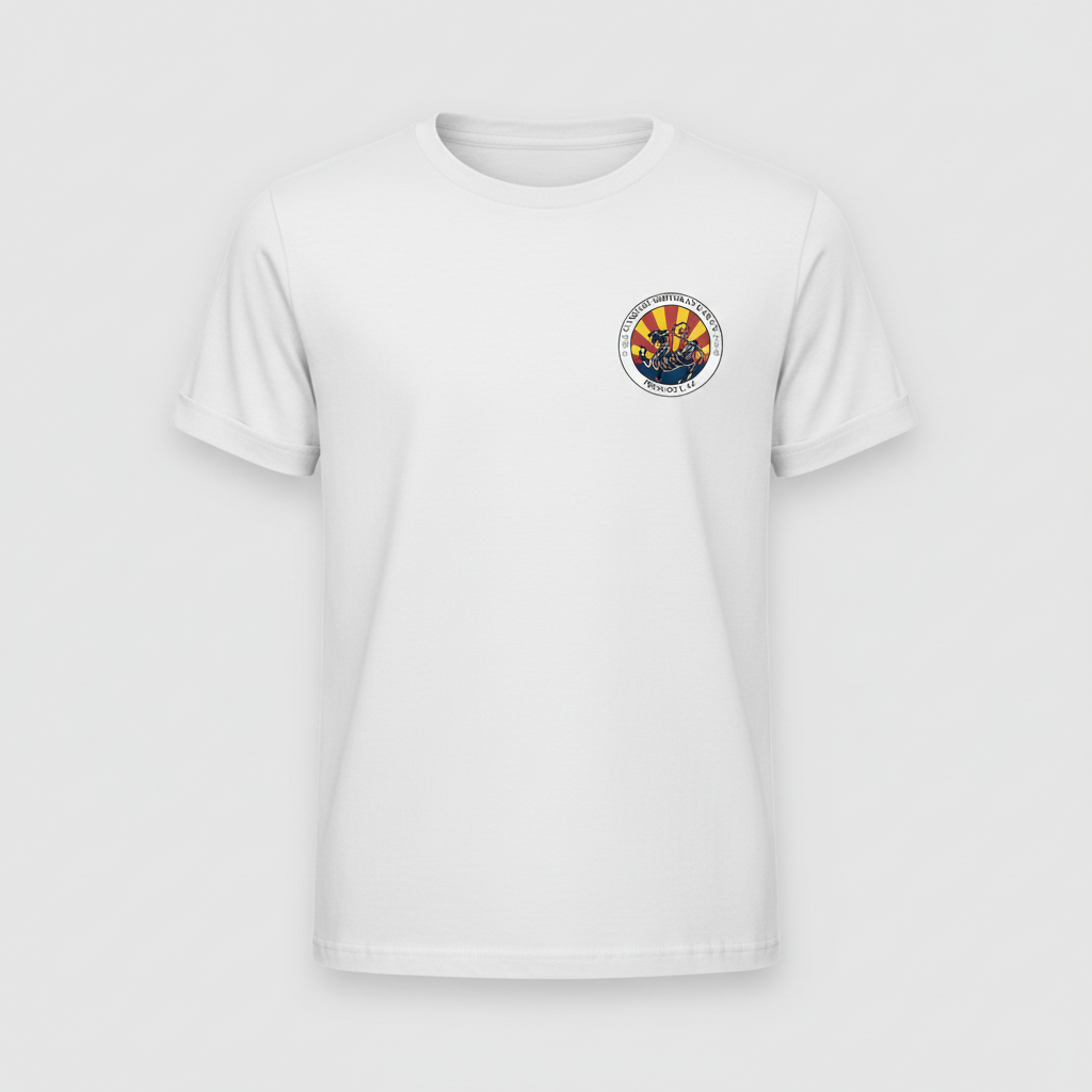 White Youth Tee with Upper Left Logo